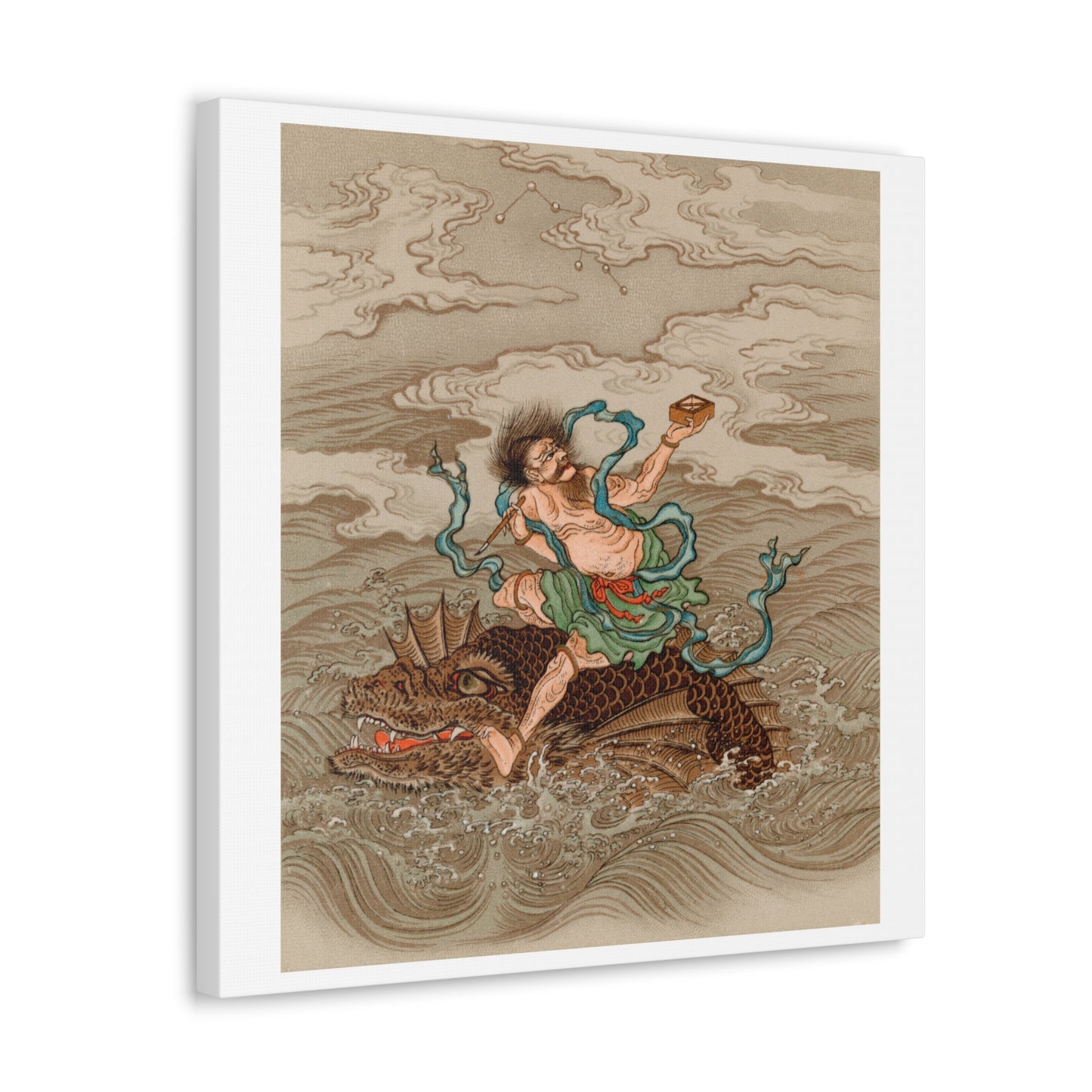 'Chinese Tales' Vintage Japanese Painting by G A Audsley, from the 1884 edition of 'The Ornamental Arts Of Japan' Print on Canvas