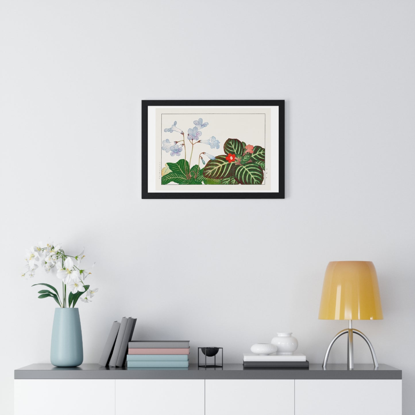Vintage Tydea and Cape Primrose Flower (1917) Japanese Woodblock Art by Kônan Tanigami, from the Original, Framed Art Print