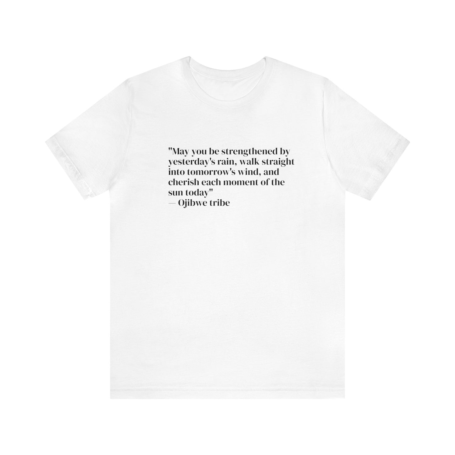 'Gratitude' Ojibwe Native American Tribe Quote, Soft Jersey T-Shirt