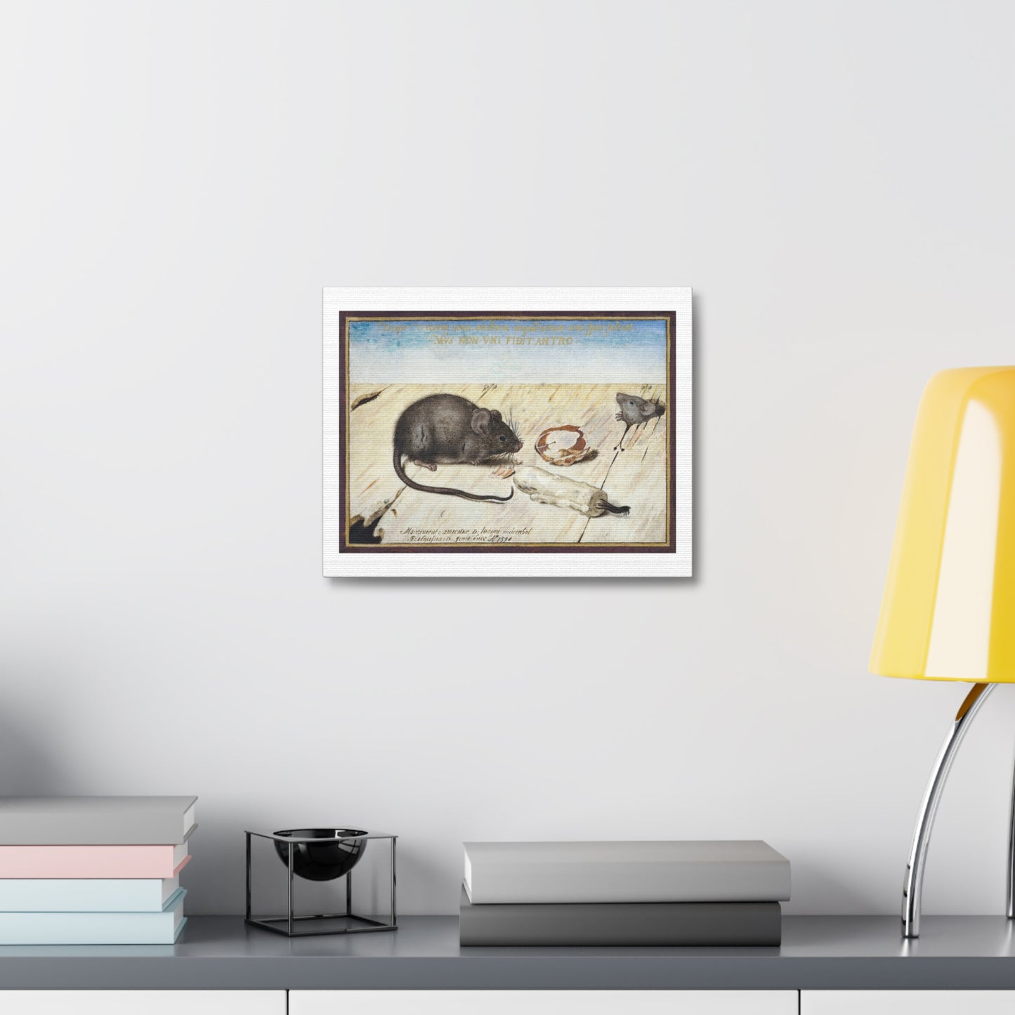Two Mice (1594) by Joris Hoefnagel, from the Original, Art Print on Canvas