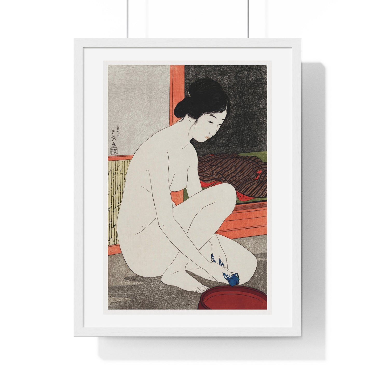 Yokugo no Onna 'Woman After a Bath' (1915) by Goyō Hashiguchi, from the Original, Framed Art Print