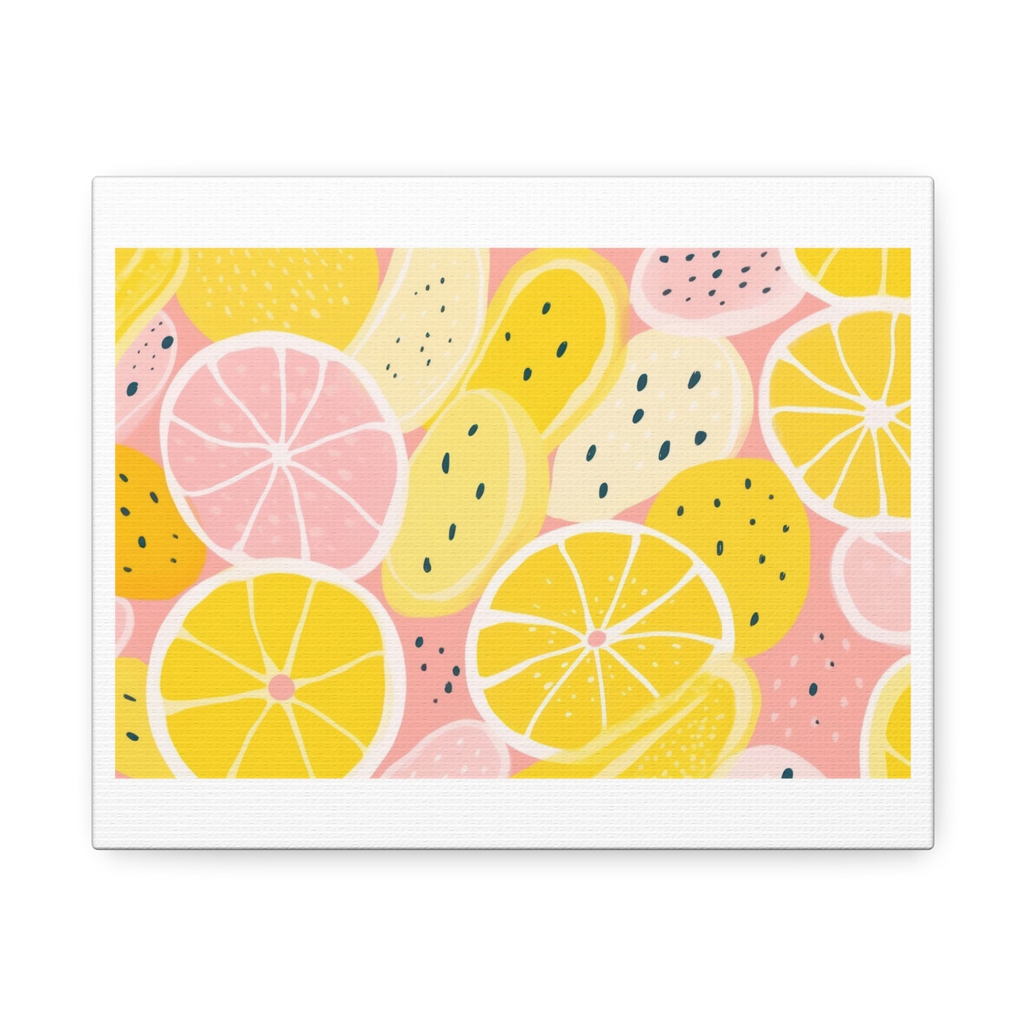 Memphis Lemon Abstract Painting 'Designed by AI' Art Print on Canvas