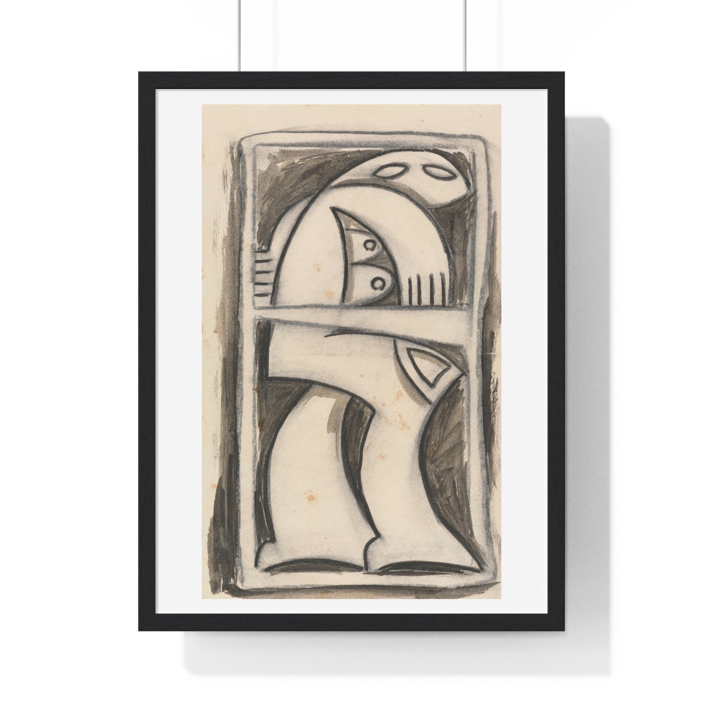 Standing Female Figure, from the Original, Wooden Framed Print