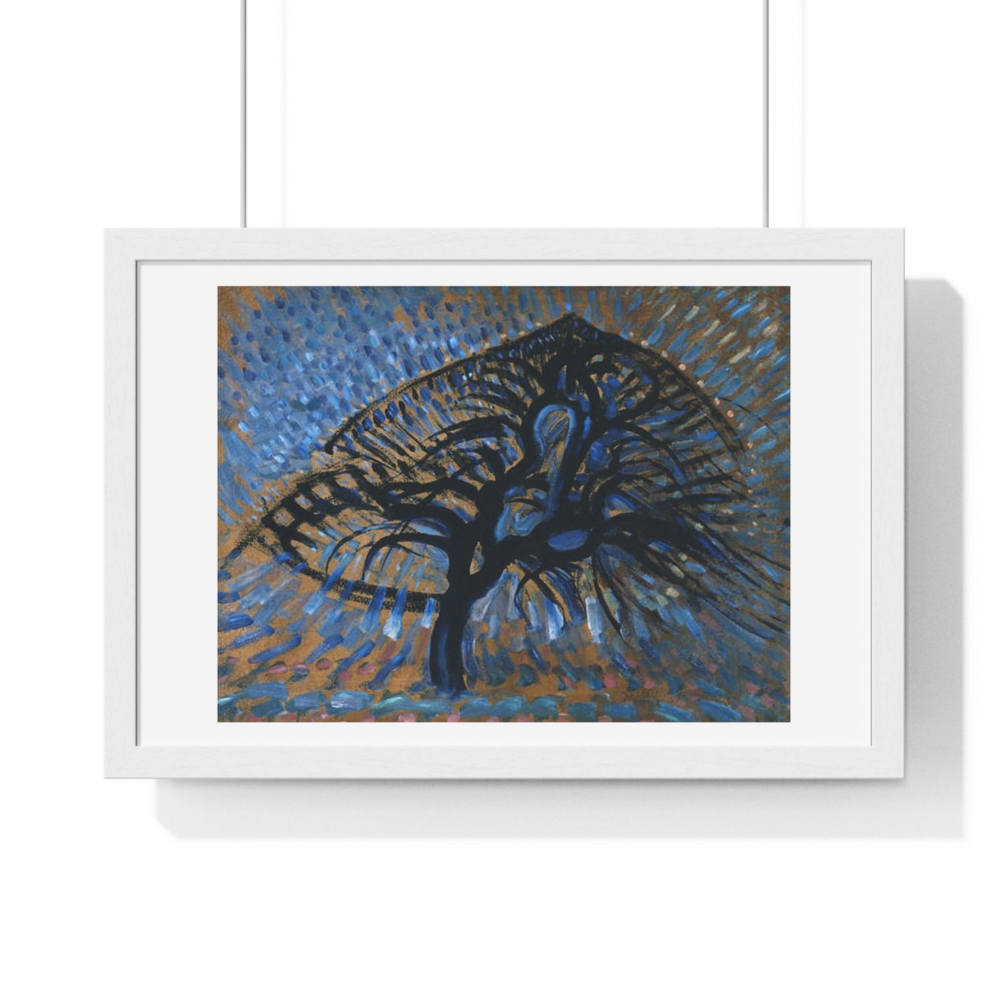 Apple Tree, Pointillist Version (1908–1909) by Piet Mondrian, from the Original, Framed Art Print