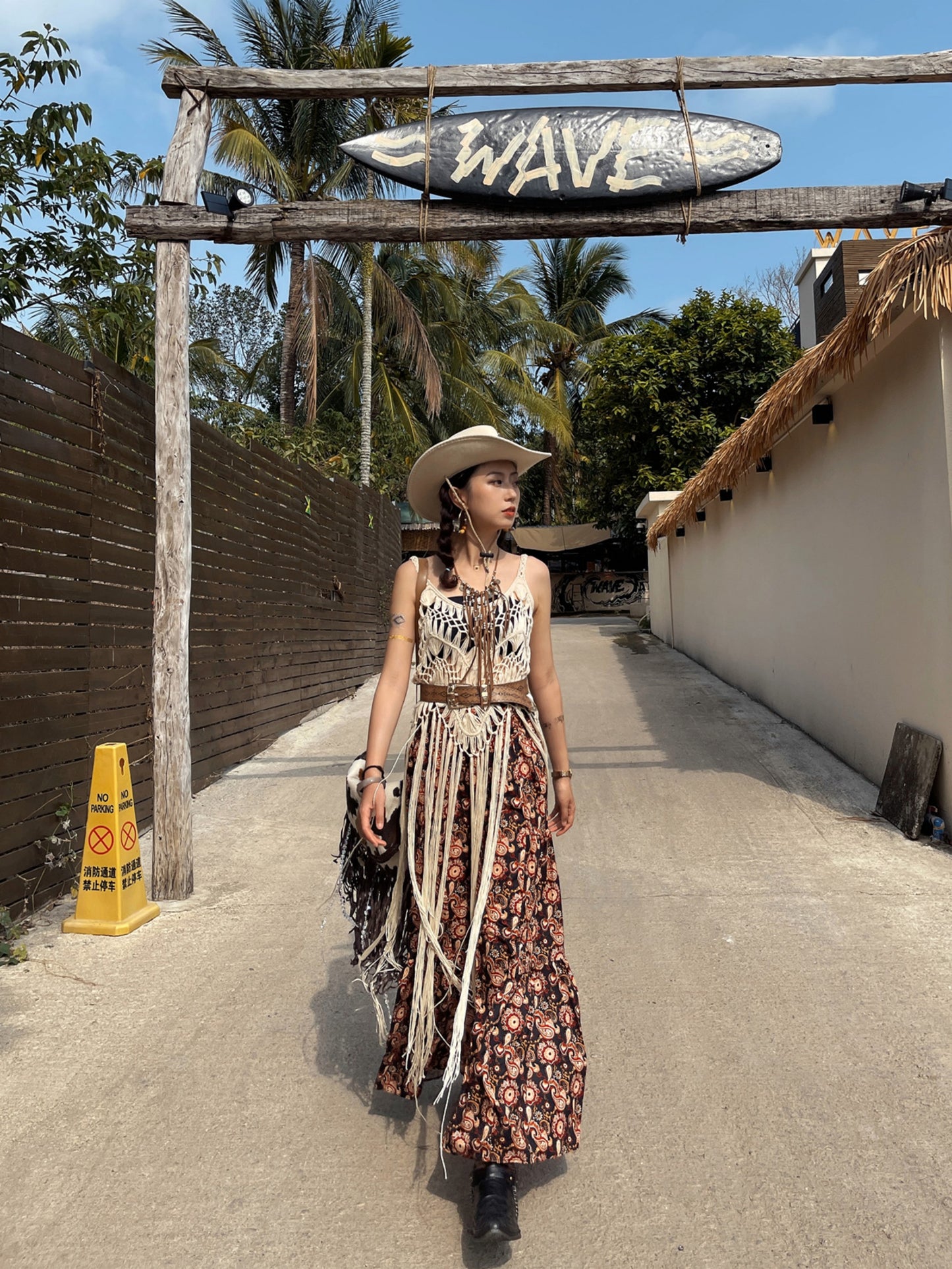 Vireous Women's Exotic and Ethnic Style Wide Leg Pants