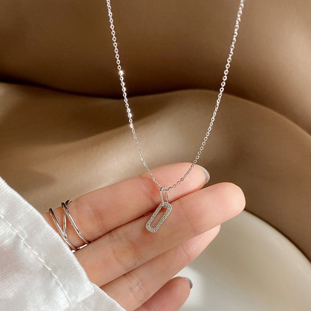 Gothic Oval Pave Pendant Necklace, 925 Sterling Silver