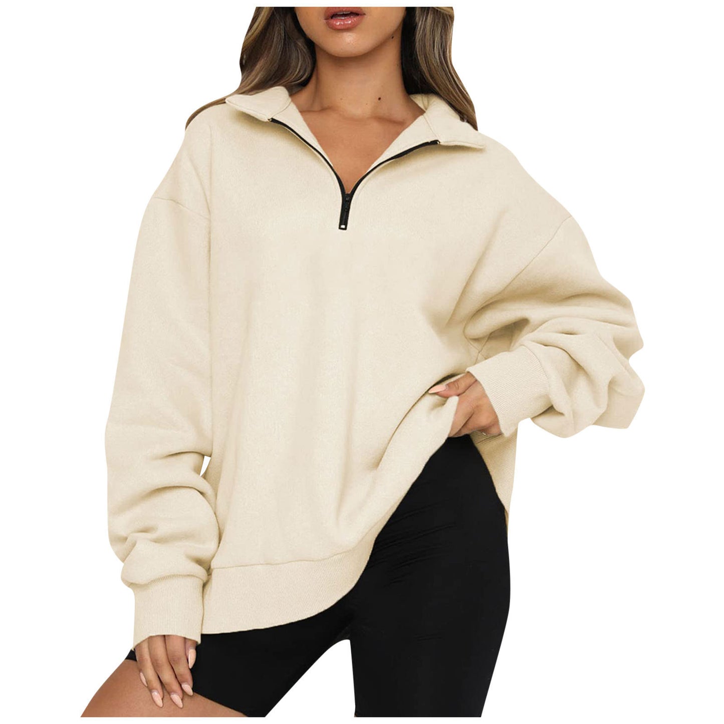 Vireous Turndown Collar Women's Sweatshirt, Multi Colours