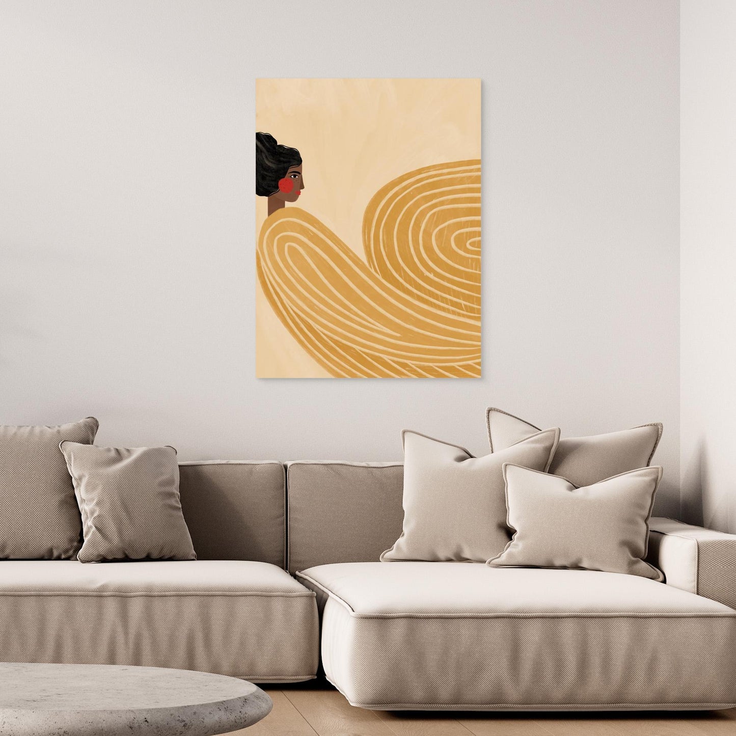 The Woman With the Yellow Stripes by Bea Müller, Canvas Art Print