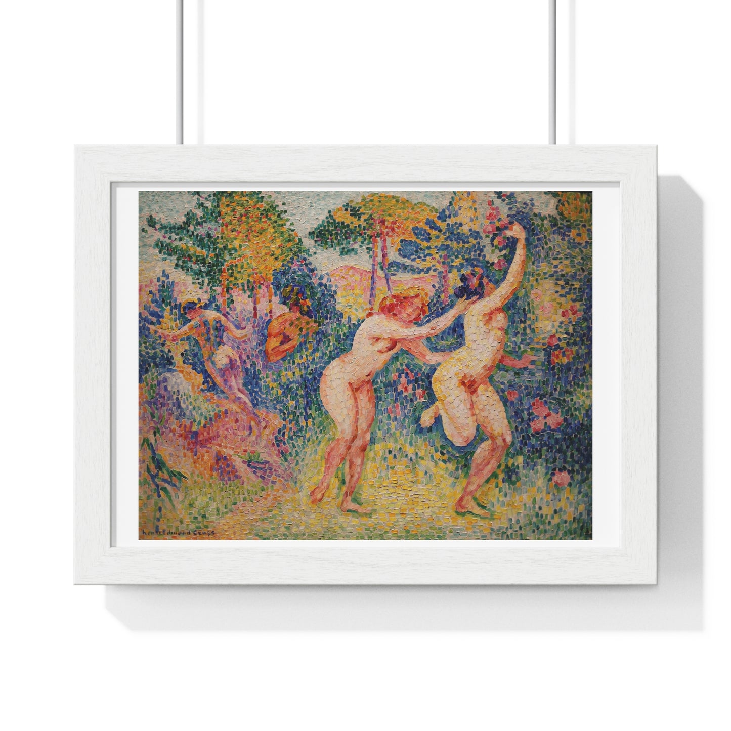 Two Running Nymphs 'La Fuite des Nymphes' (1906) by Henri-Edmond Cross, from the Original, Framed Art Print