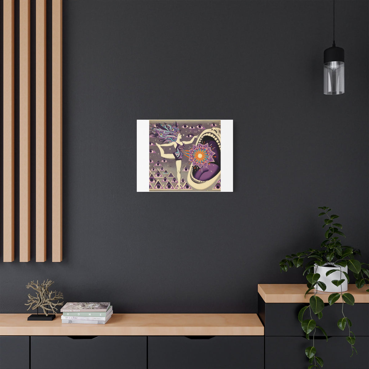 Surreal Eye and Cosmic Mouth Canvas Wall Art