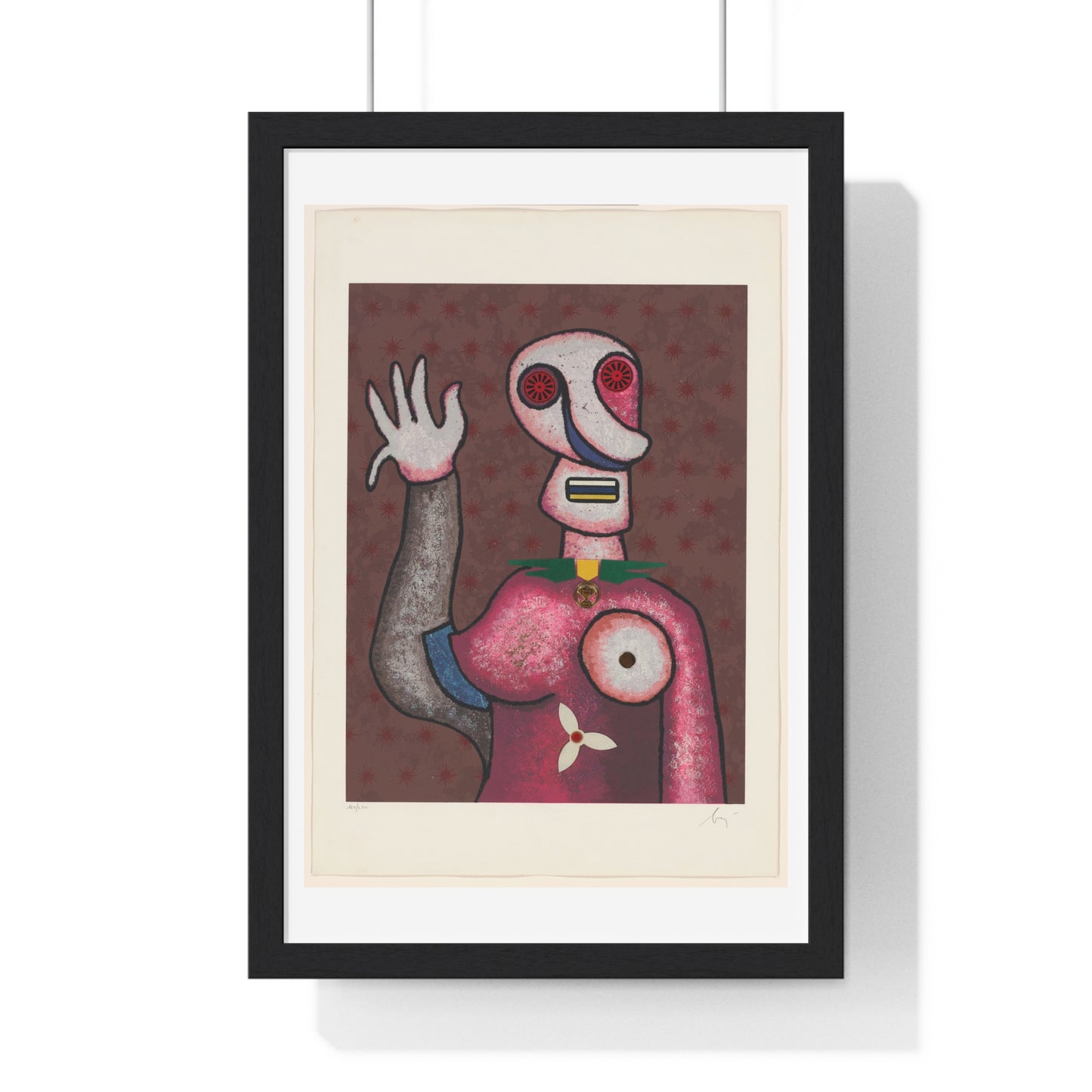 Zwaaiende Ciguur (circa 2009) Artist Unknown, from the Original, Framed Print