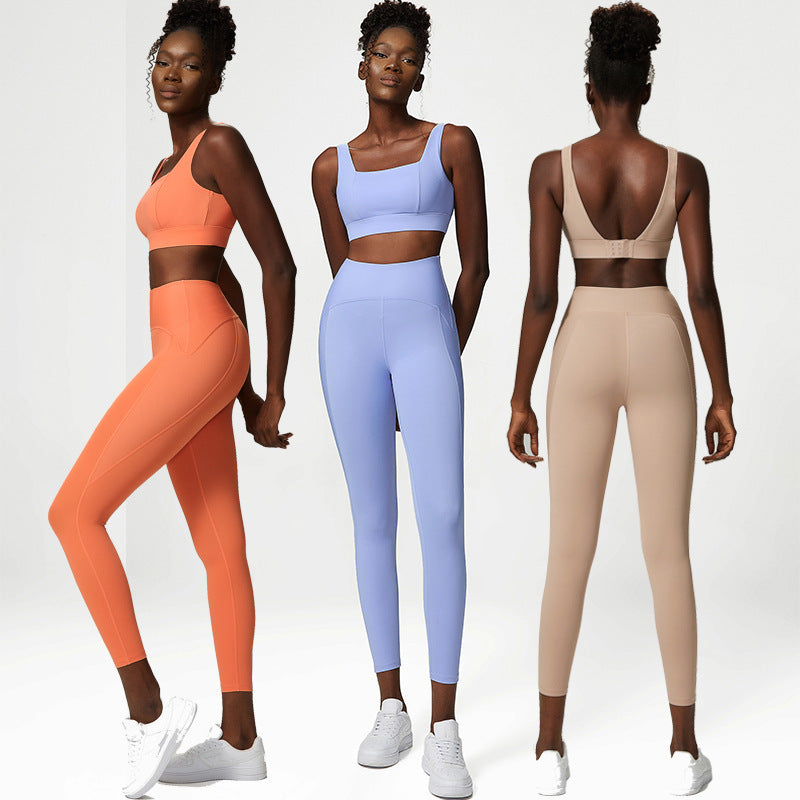 Women's Yoga Two-Piece Clothing Suit, Nude Fitness Activity Wear