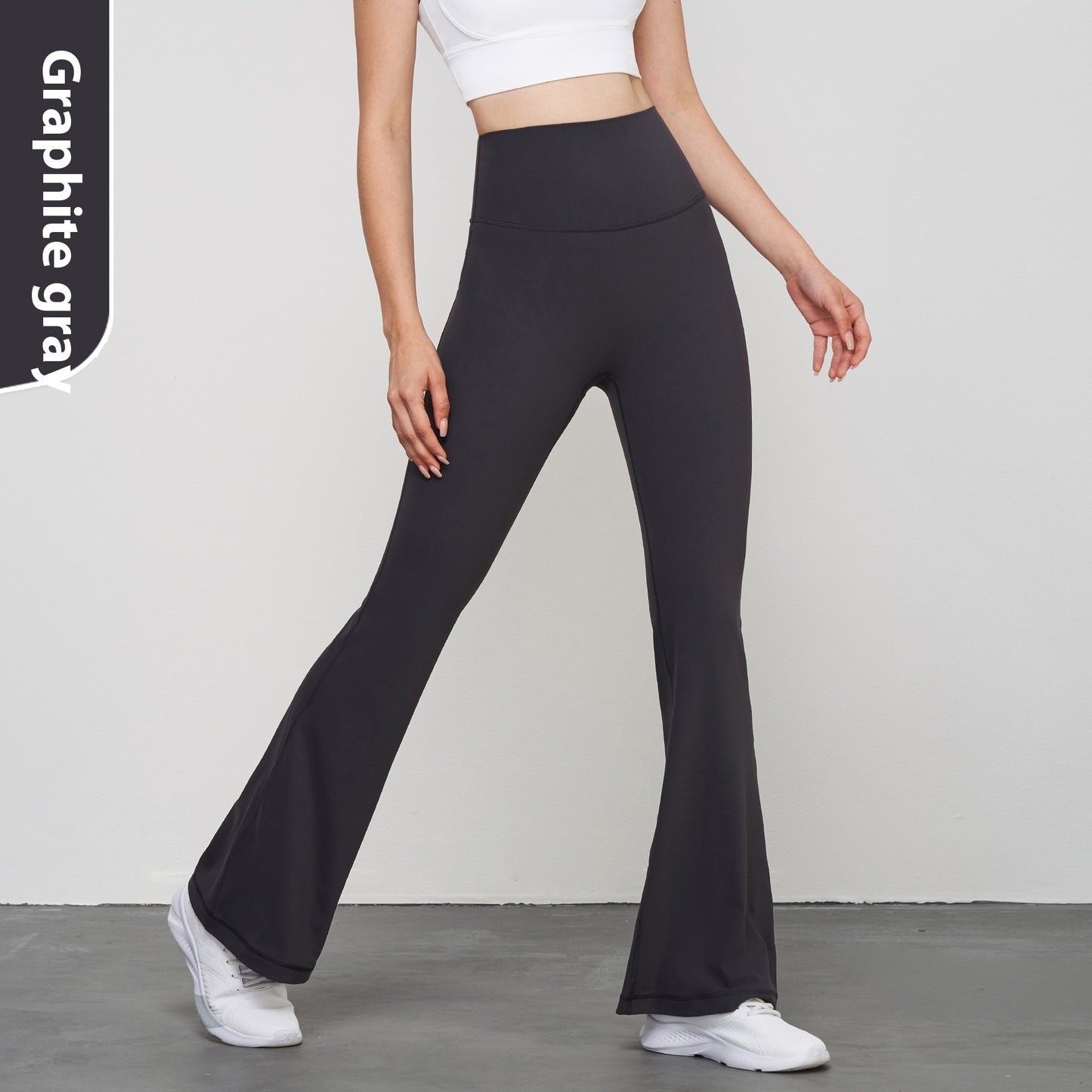 Nude-Feel Wide-Leg Skinny Yoga Pants, High-Waist Sports Leggings