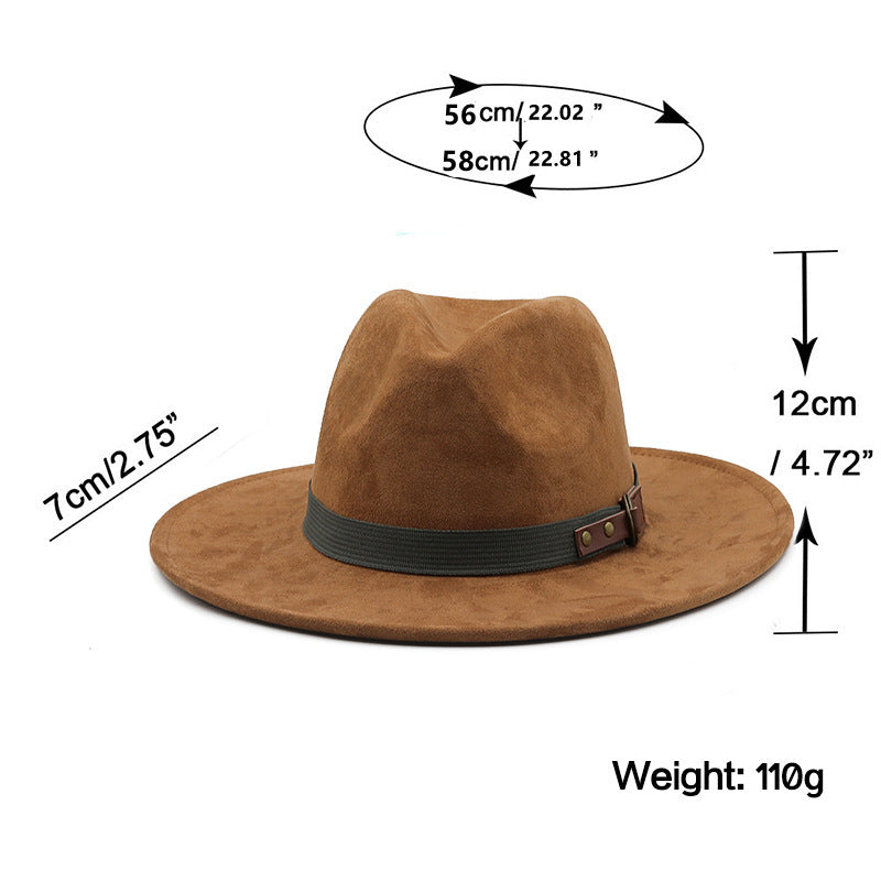 Suede Design, Unisex Ribbon Decoration Western Cowboy Hat