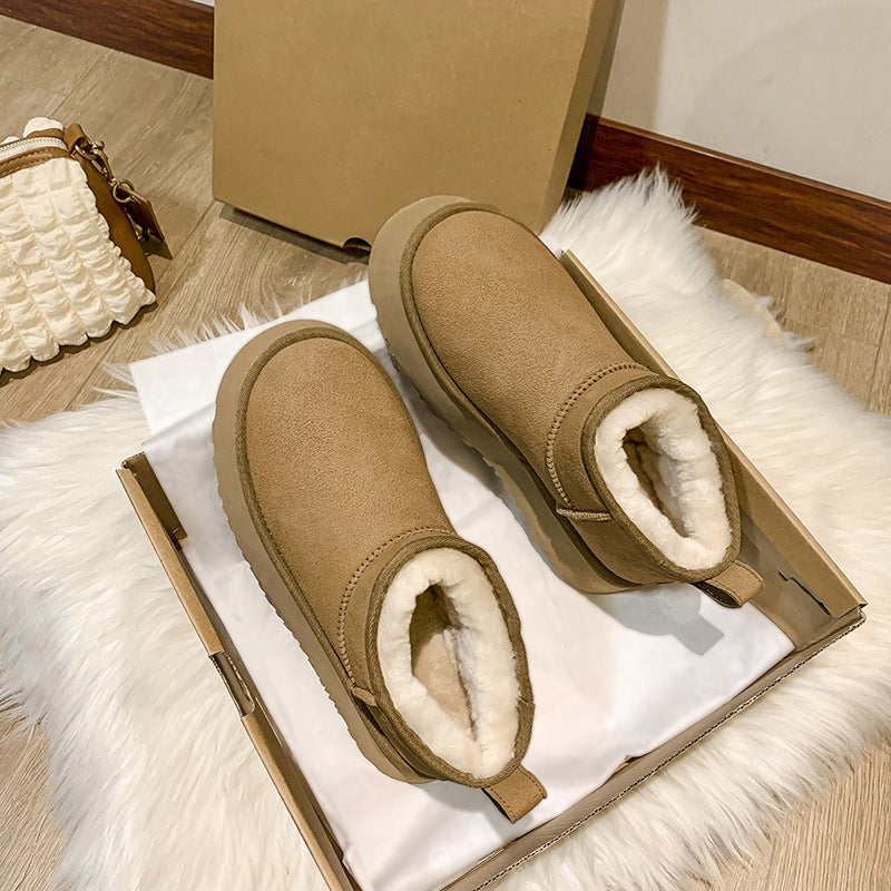 Plush Lined Snug Suede Ugg-Style Women's Boots