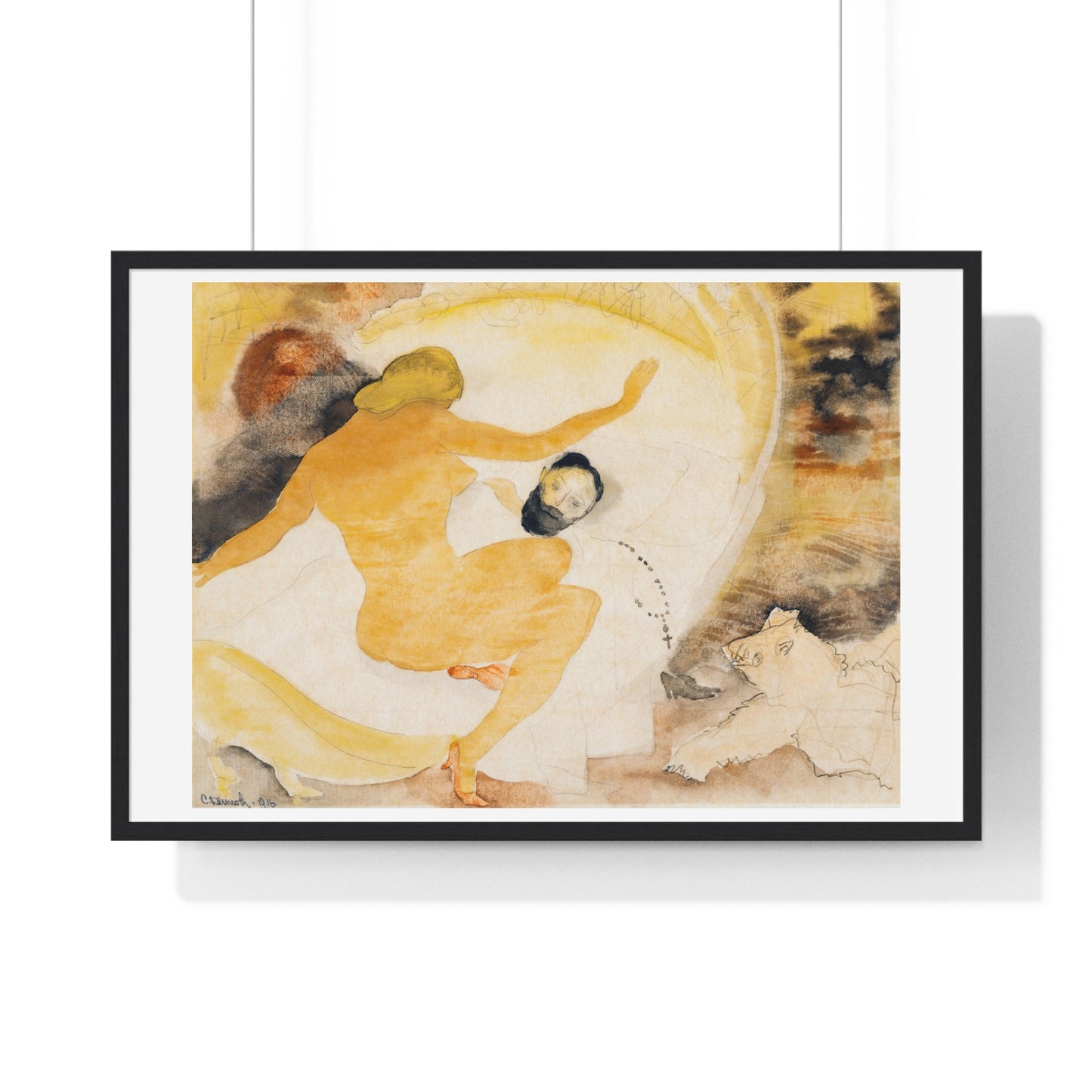 Nana and Count Muffat (1916) by Charles Demuth, from the Original, Framed Print
