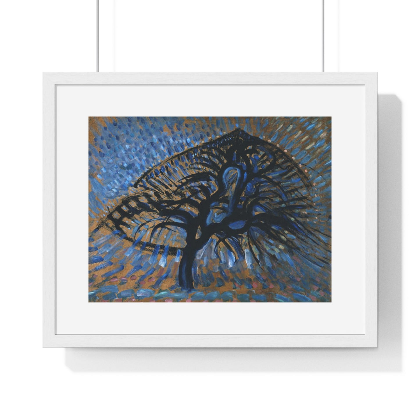 Apple Tree, Pointillist Version (1908–1909) by Piet Mondrian, from the Original, Framed Art Print