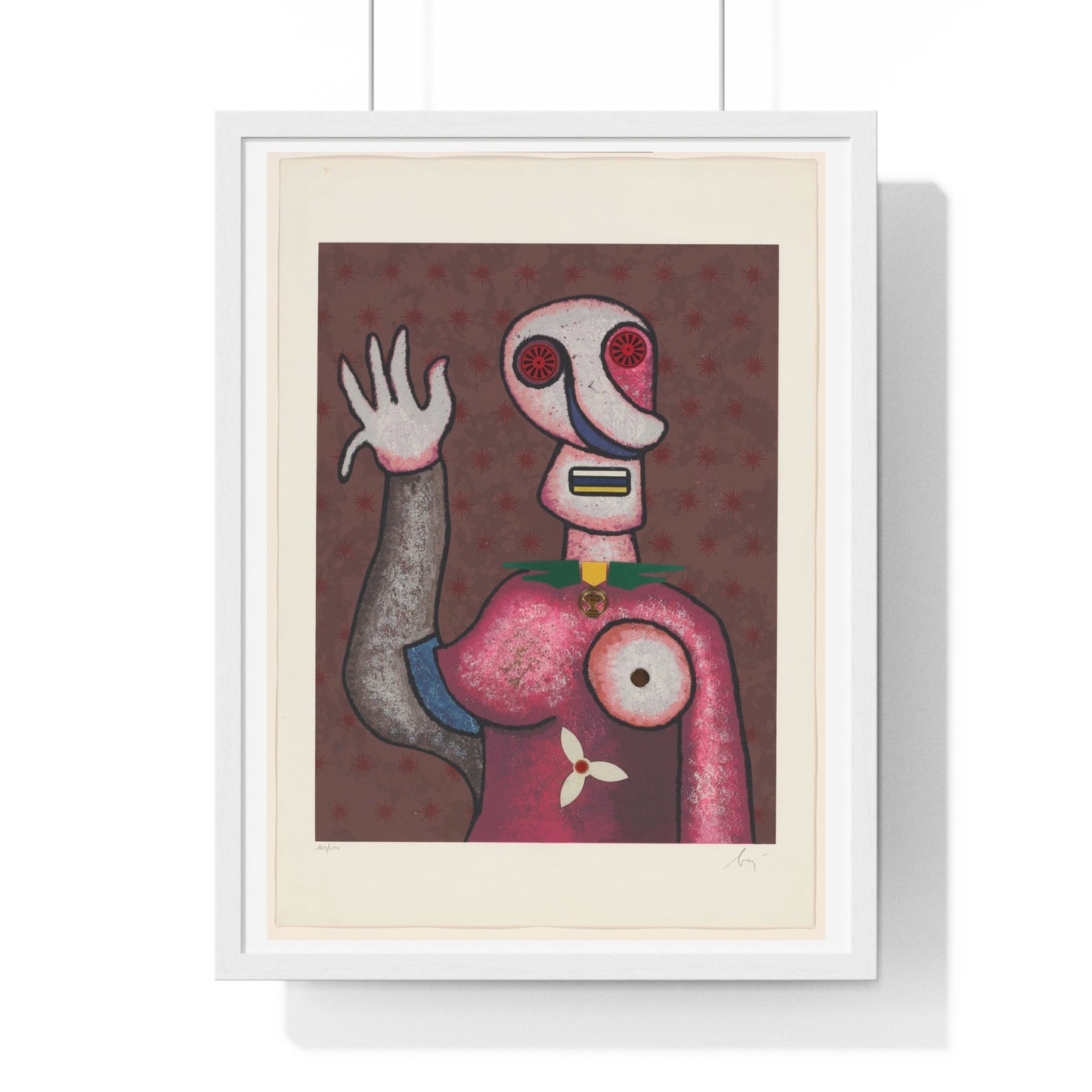 Zwaaiende Ciguur (circa 2009) Artist Unknown, from the Original, Framed Print