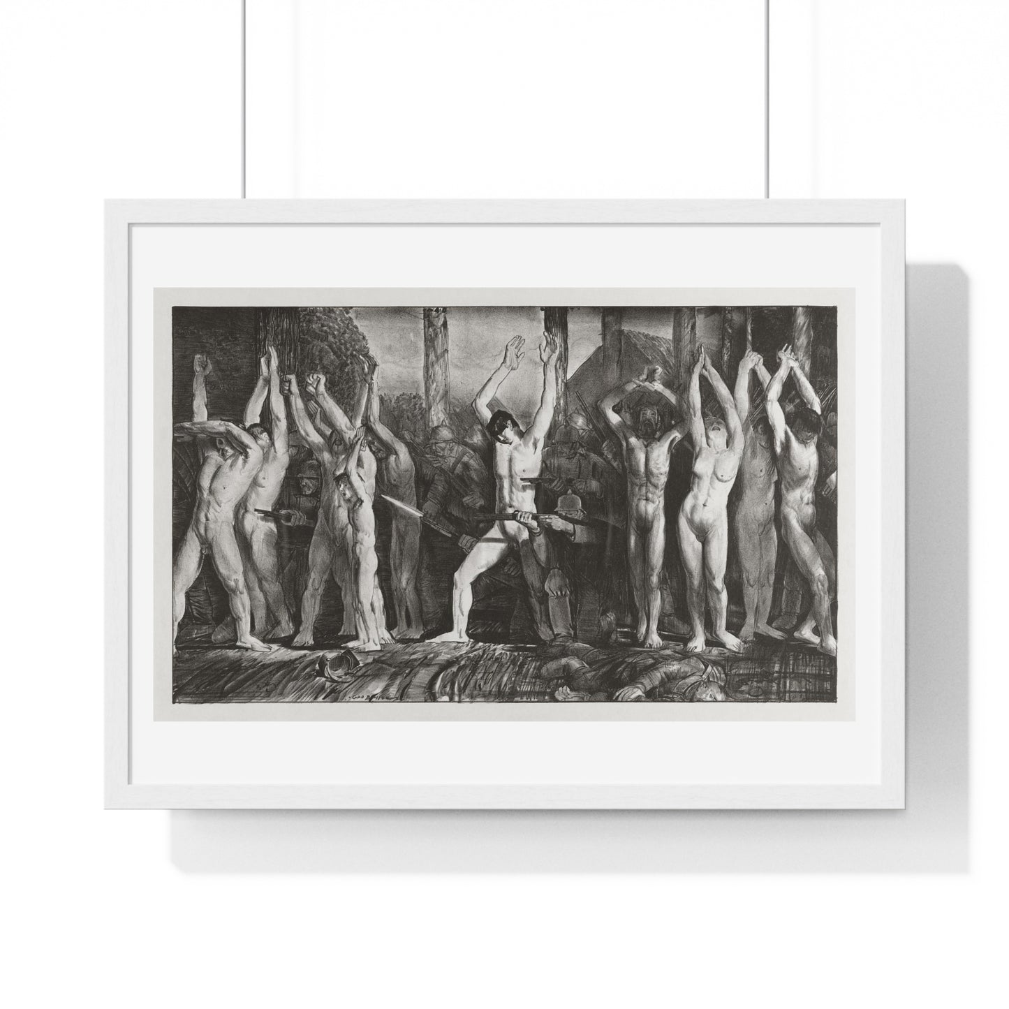The Barricade, First Stone (1918) by George Wesley Bellows, from the Original, Framed Print