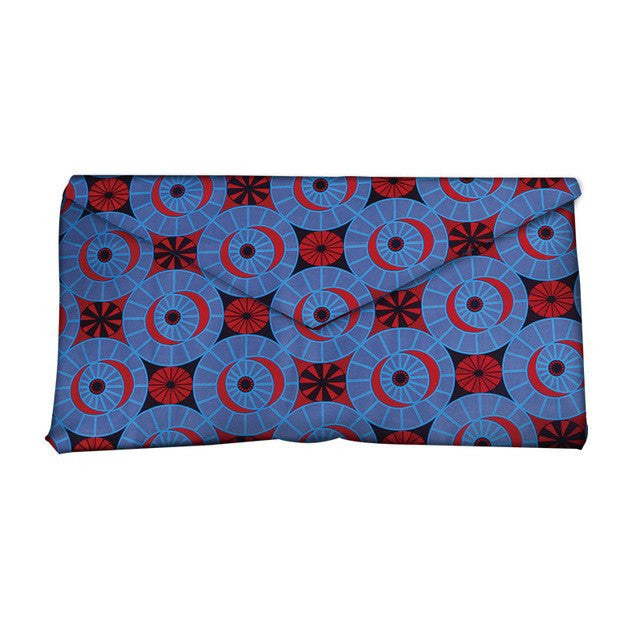 African and Geometric Printed Clutch Handbag