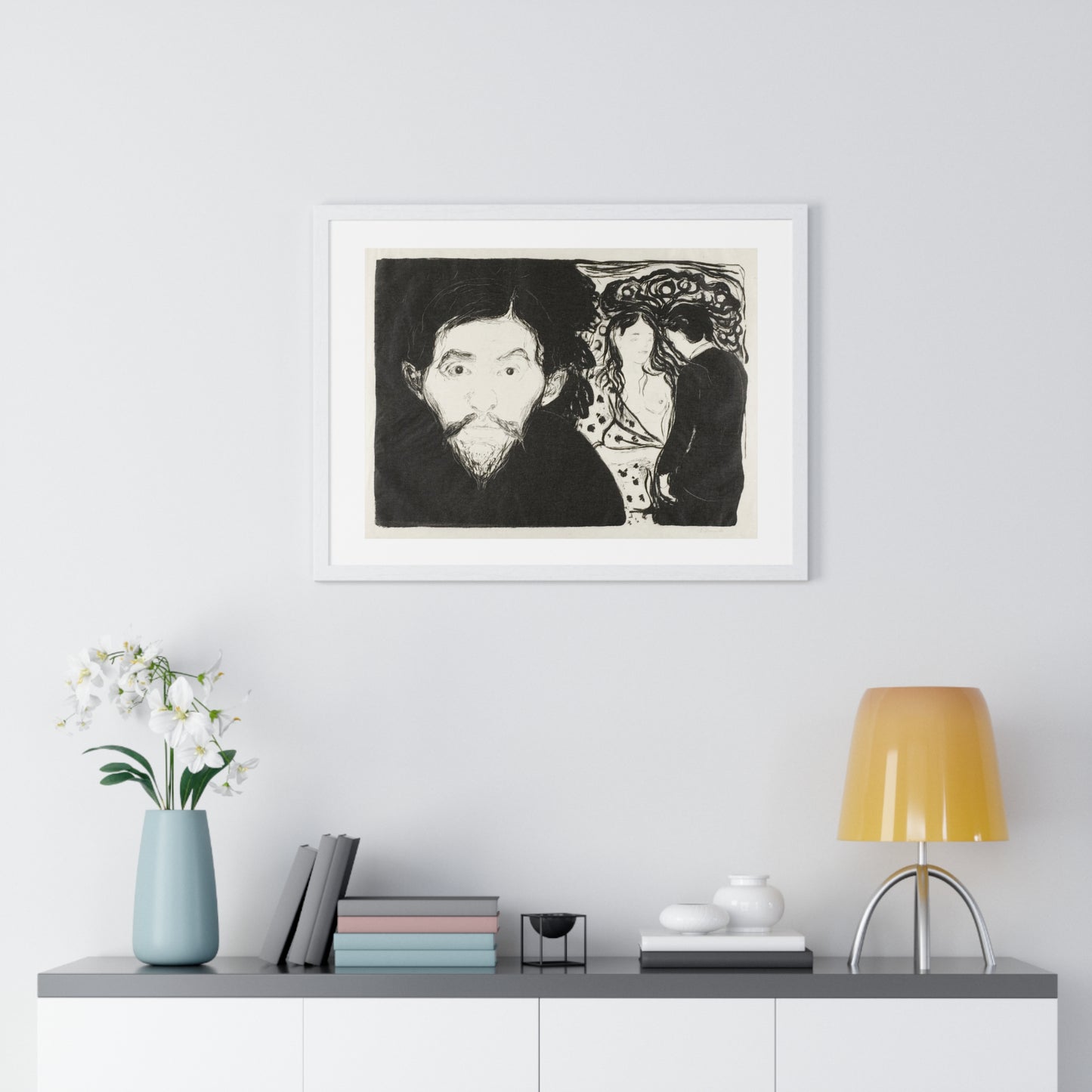 Jealousy I (1896) by Edvard Munch, from the Original, Framed Art Print