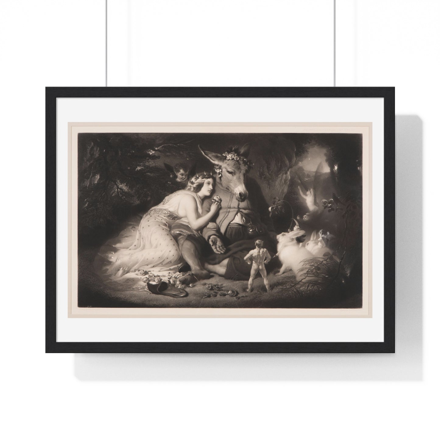 A Midsummer Night's Dream (1857) Engraving by Samuel Cousins from the Original, Framed Art Print