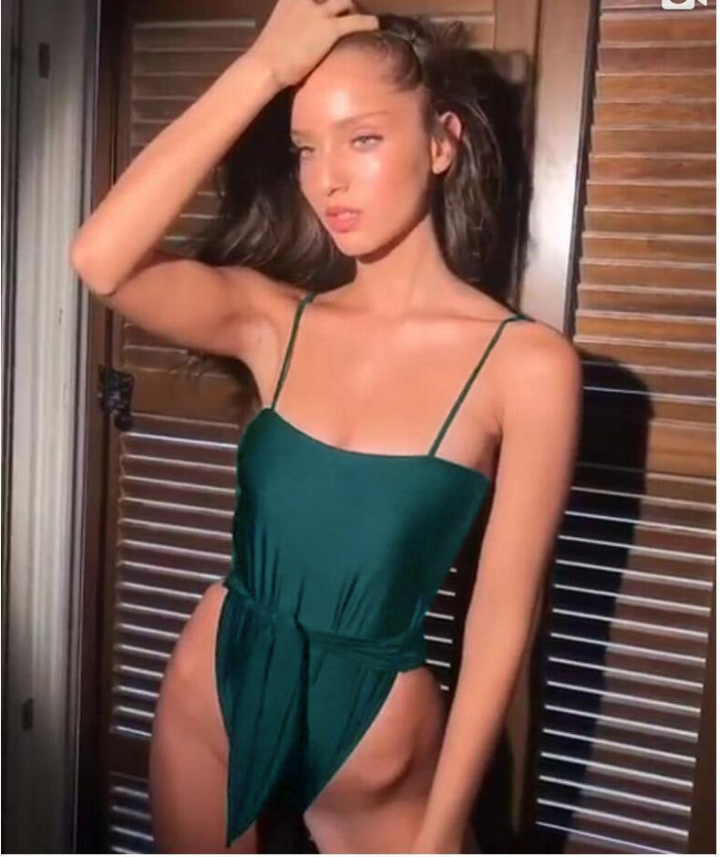 Women's Swimwear One-Piece, Spaghetti Strap Bandage Beachwear