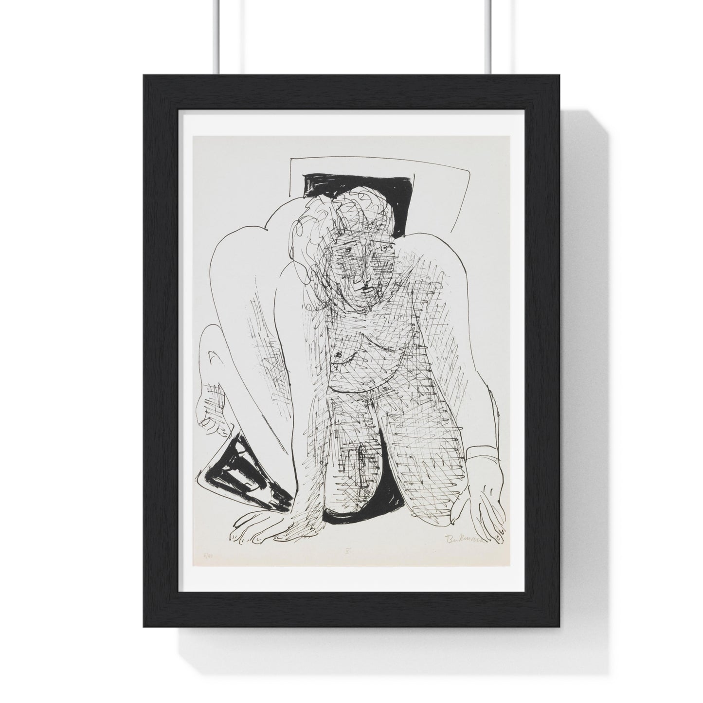 Crawling Woman from 'Day and Dream' by Max Beckmann, from the Original, Framed Art Print