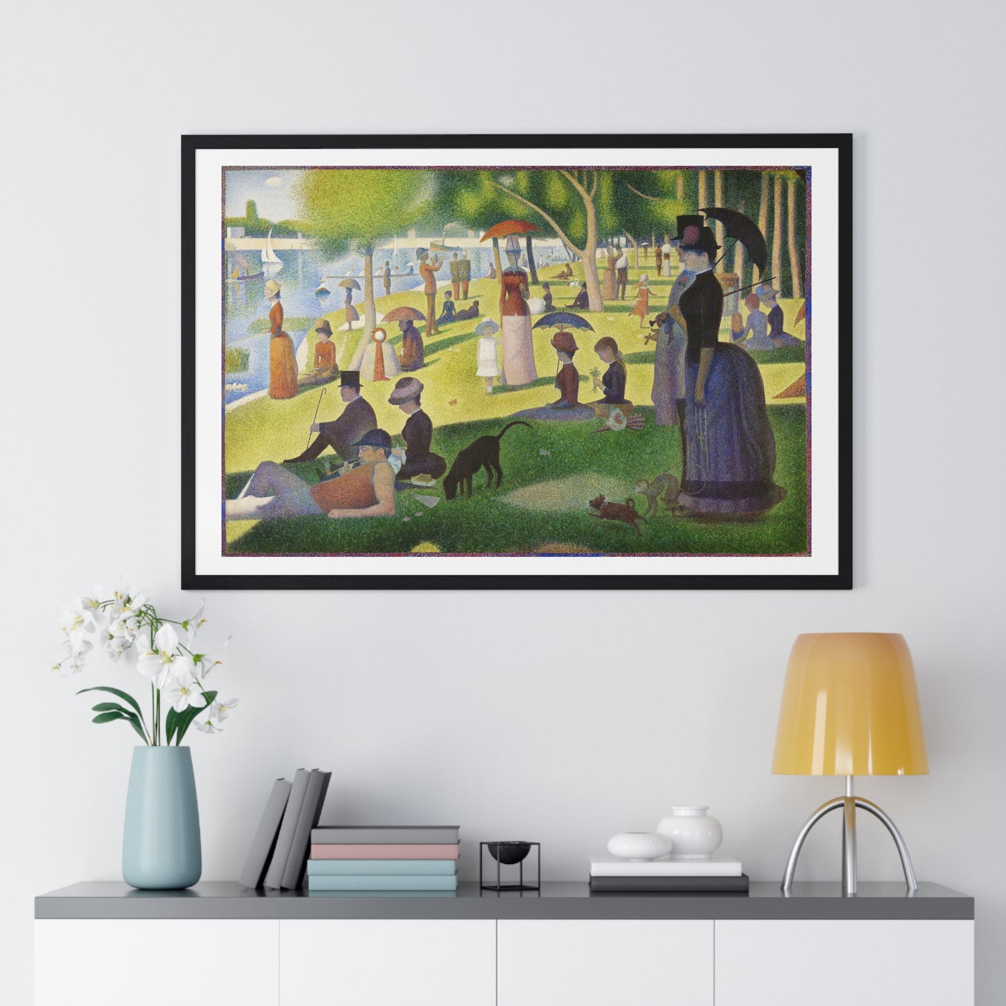 A Sunday on La Grande Jatte (1884) by Georges Seurat, fom the Original, Framed Print