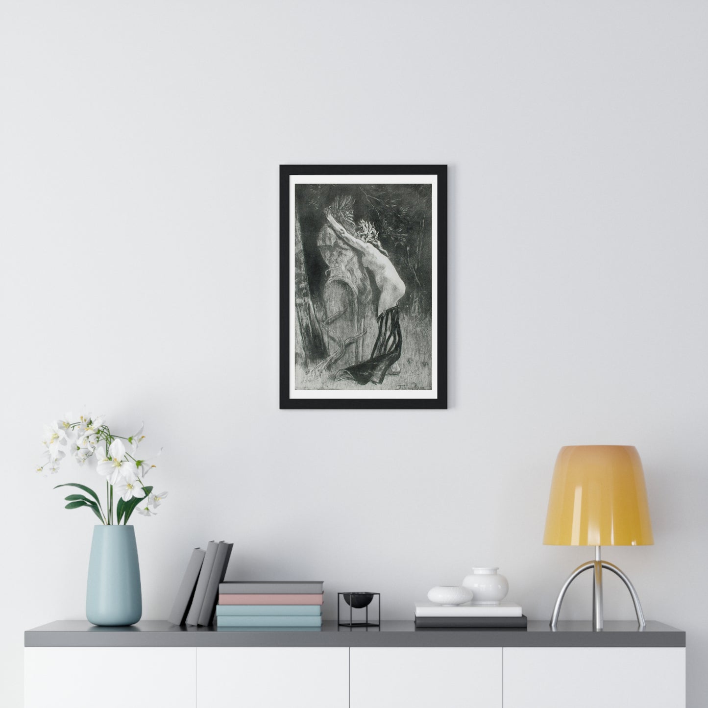 Curieuse (1885) by Félicien Victor Joseph Rops, from the Original, Framed Art Print