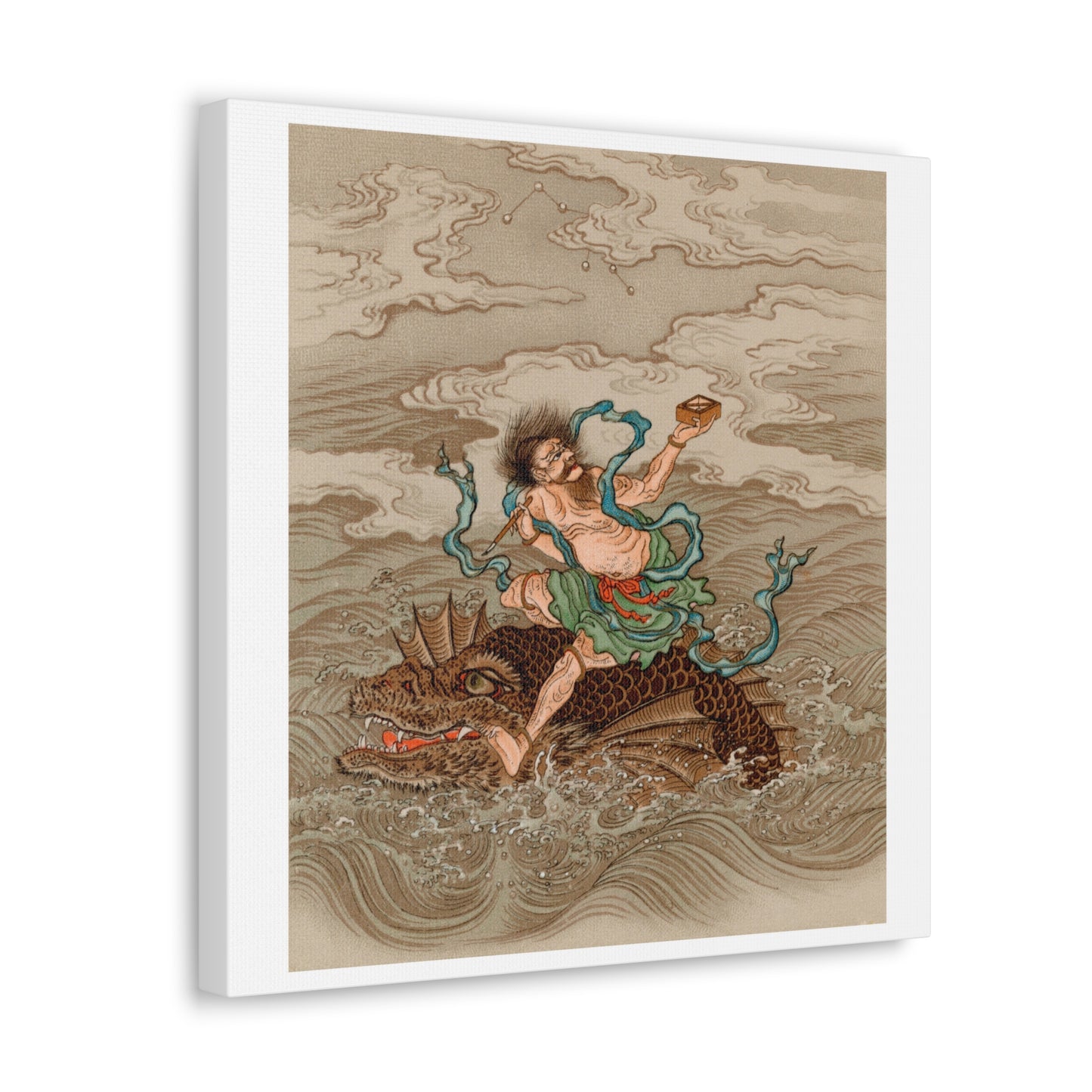 'Chinese Tales' Vintage Japanese Painting by G A Audsley, from the 1884 edition of 'The Ornamental Arts Of Japan' Print on Canvas