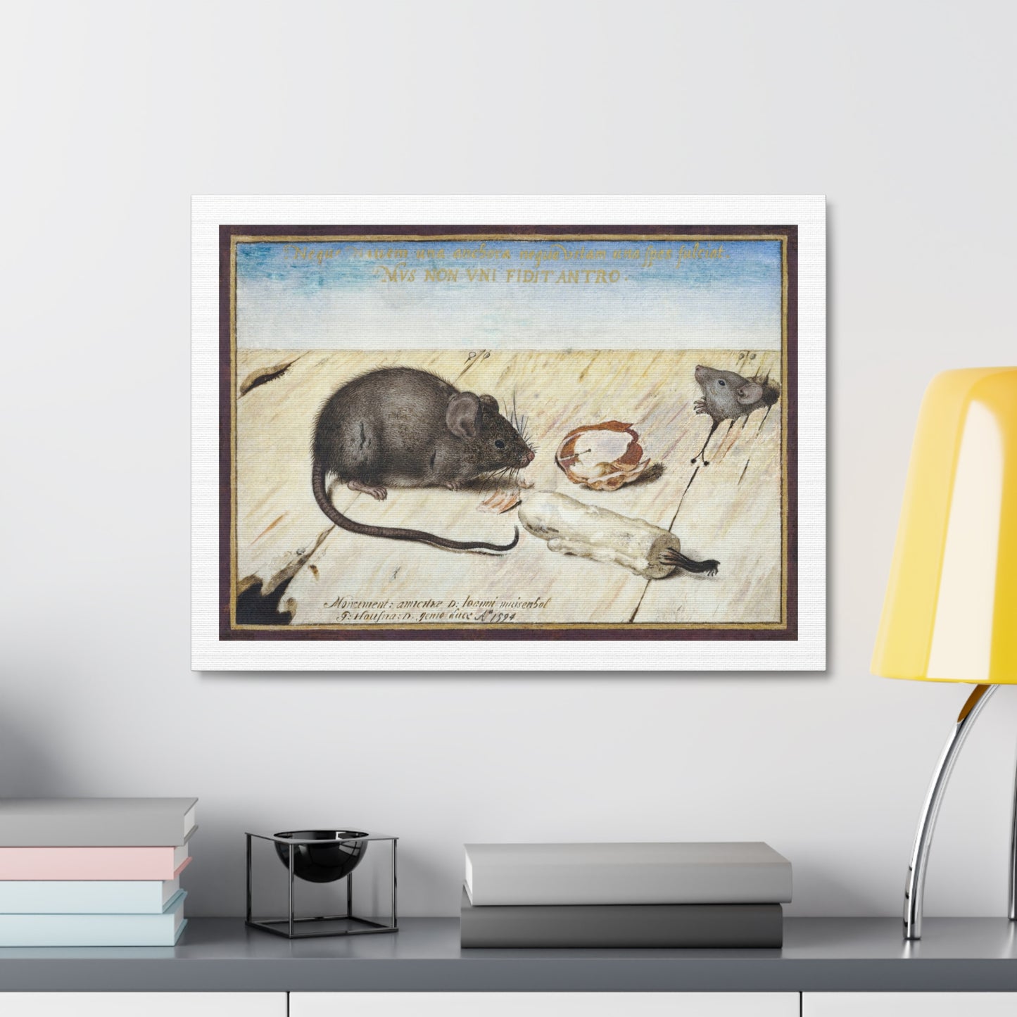 Two Mice (1594) by Joris Hoefnagel, from the Original, Art Print on Canvas