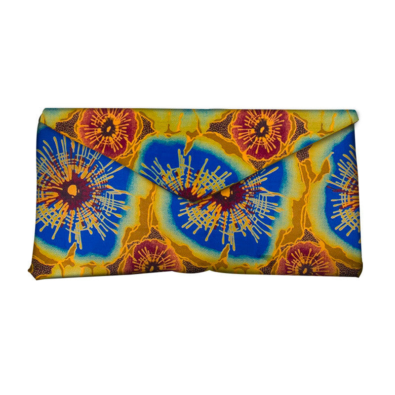 African and Geometric Printed Clutch Handbag