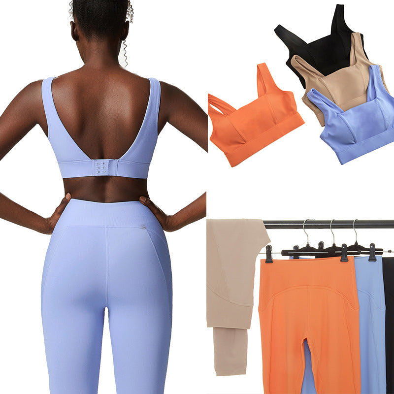 Women's Yoga Two-Piece Clothing Suit, Nude Fitness Activity Wear