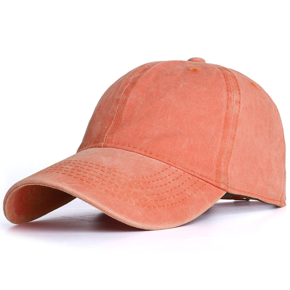 Washed Distressed-Look Simple Baseball Cap Unisex, Multi Colours