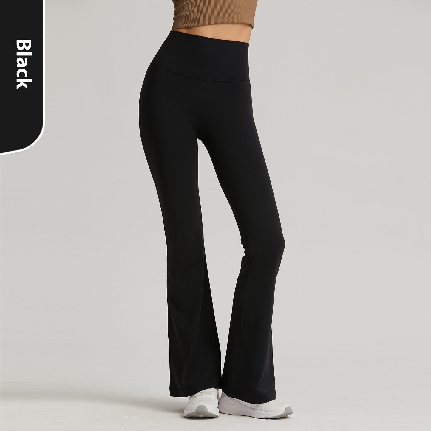 Nude-Feel Wide-Leg Skinny Yoga Pants, High-Waist Sports Leggings