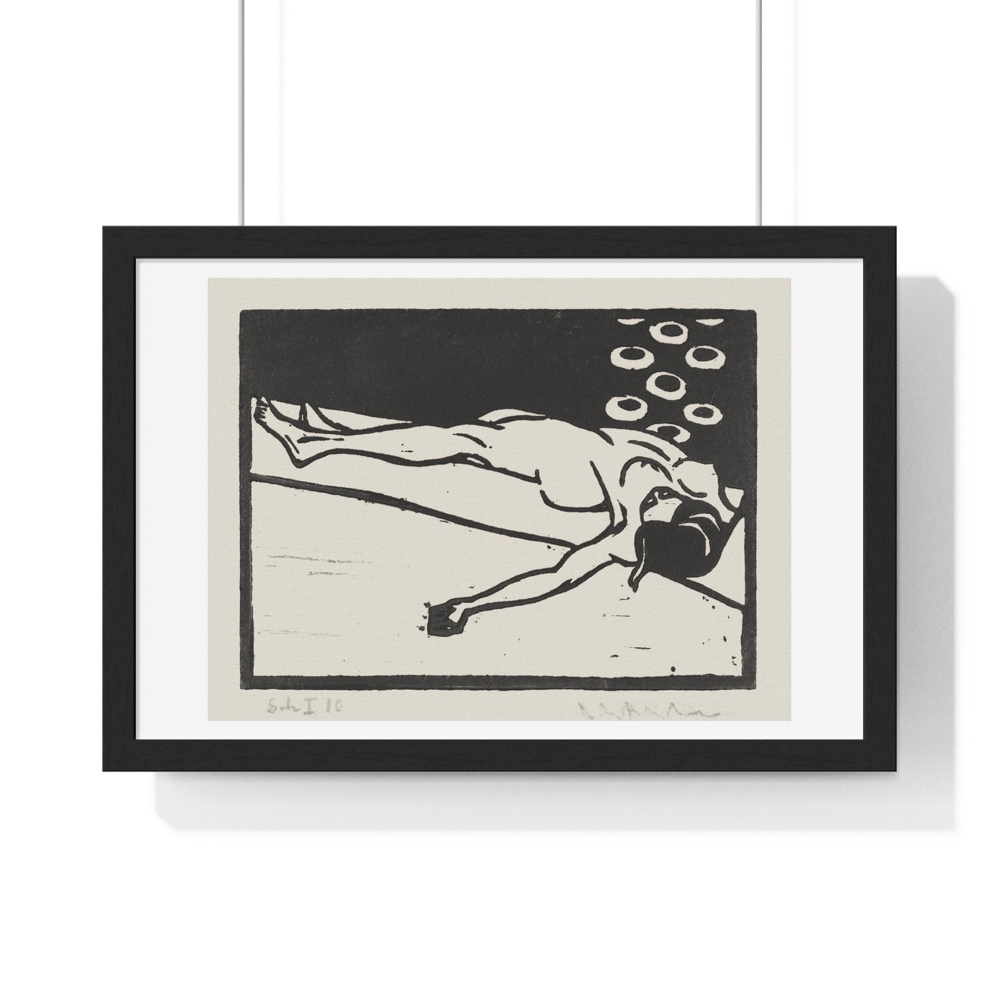 Reclining Nude (1905) by Ernst Ludwig Kirchner, from the Original, Framed Print