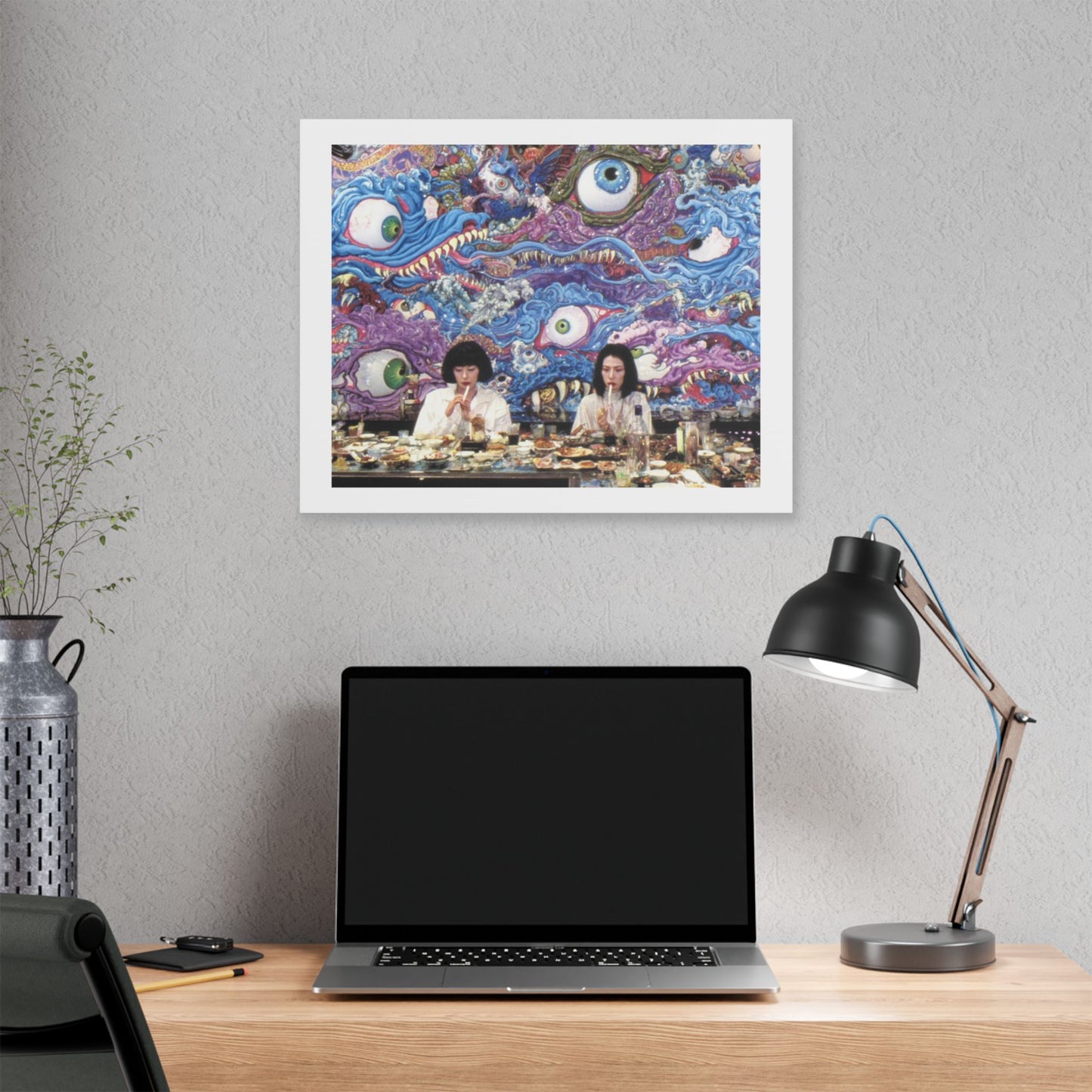 Psychedelic Japan Abstract Art 'Designed by 'AI Canvas Art Print