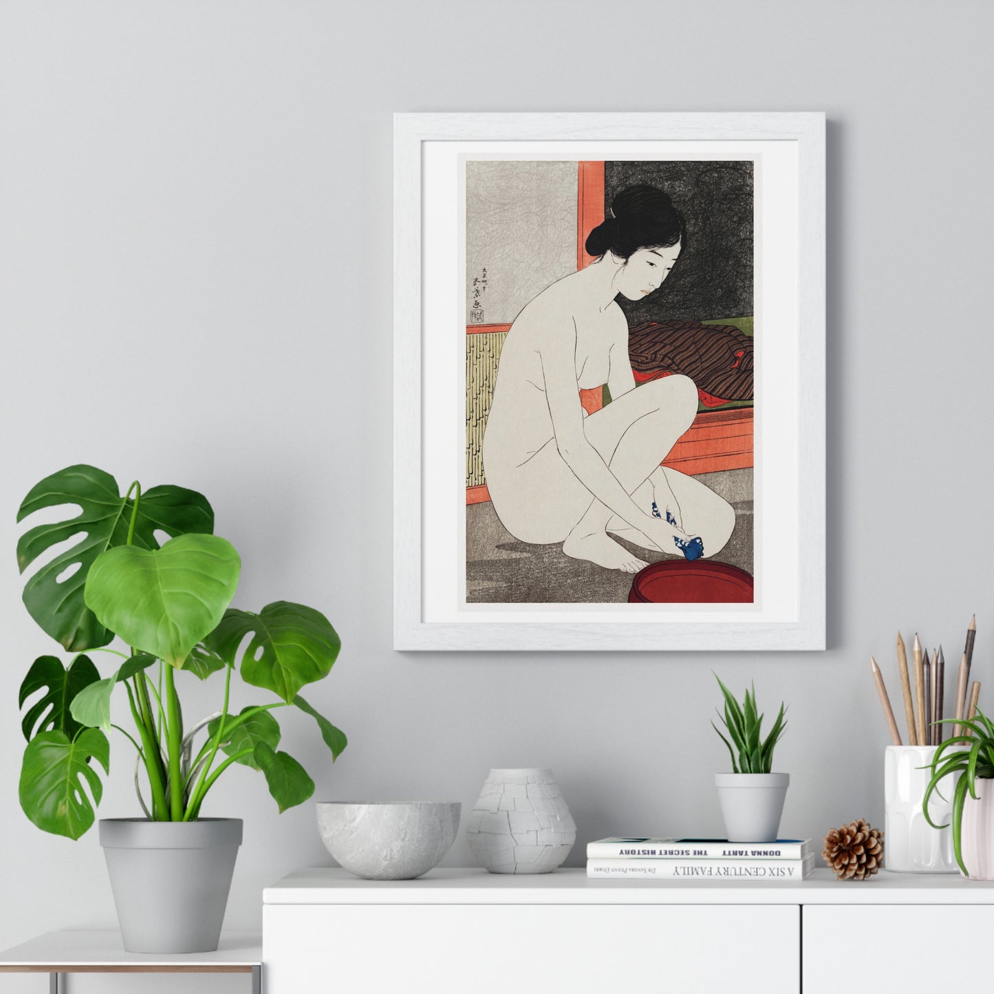 Yokugo no Onna 'Woman After a Bath' (1915) by Goyō Hashiguchi, from the Original, Framed Art Print