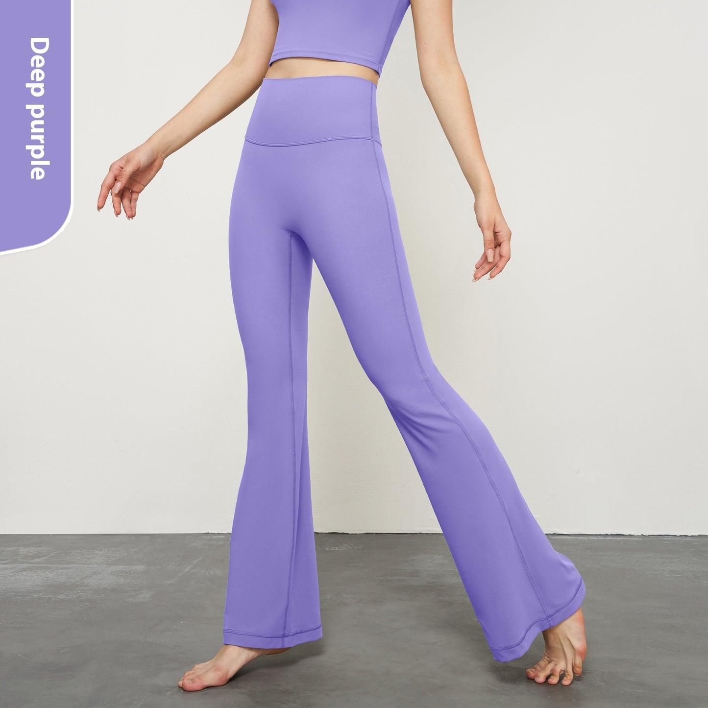 Nude-Feel Wide-Leg Skinny Yoga Pants, High-Waist Sports Leggings