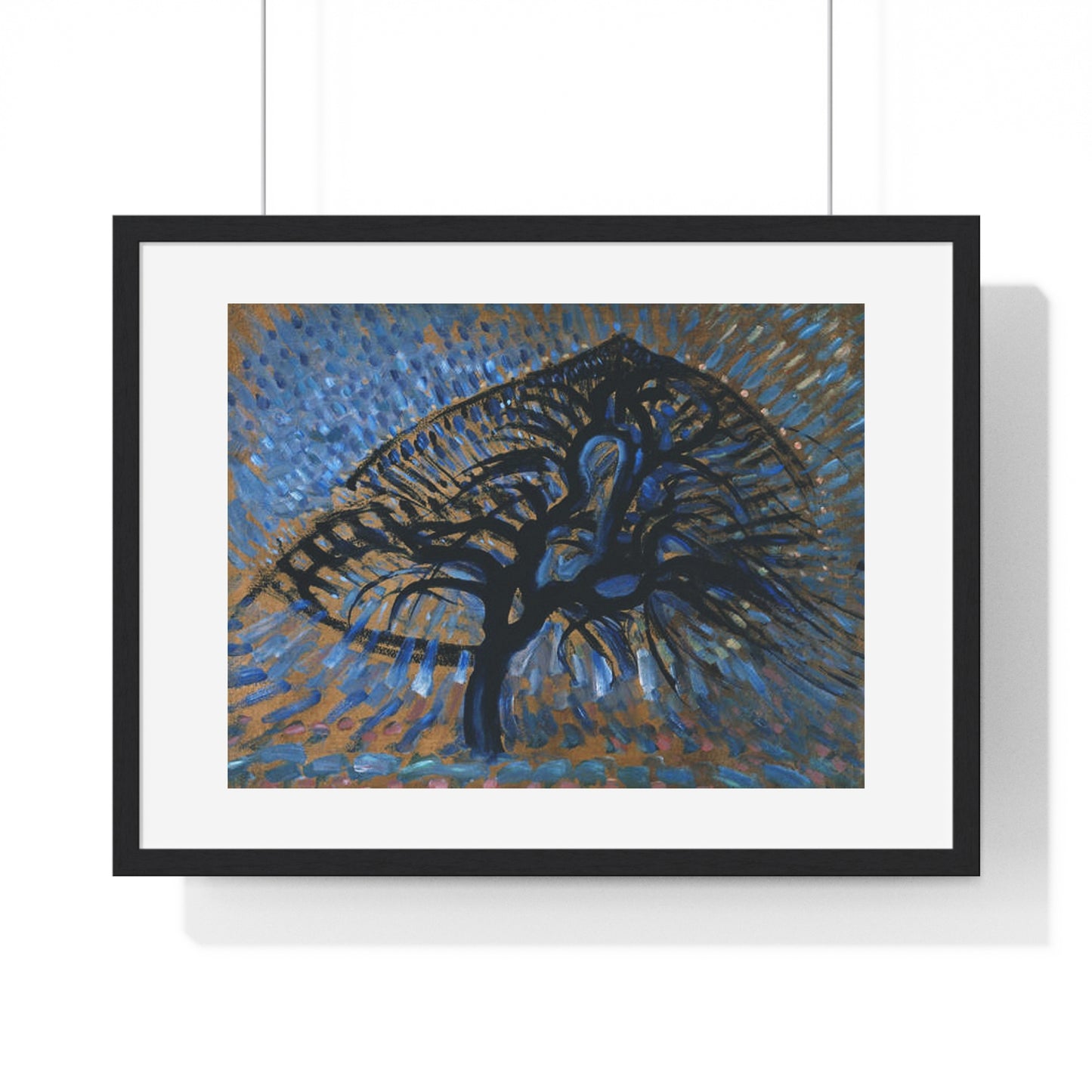 Apple Tree, Pointillist Version (1908–1909) by Piet Mondrian, from the Original, Framed Art Print