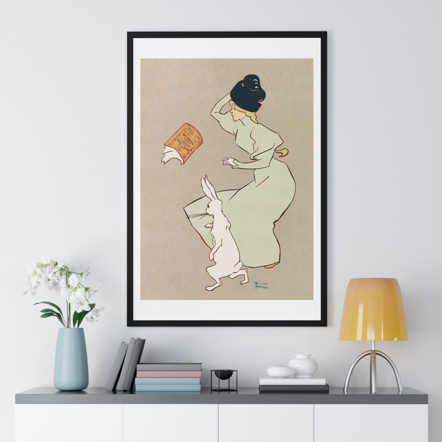 Advertisement for a March Issue of Harper's New Monthly Magazine by anonymous after Edward Penfield (1895 –1900) from the Original, Framed Art Print
