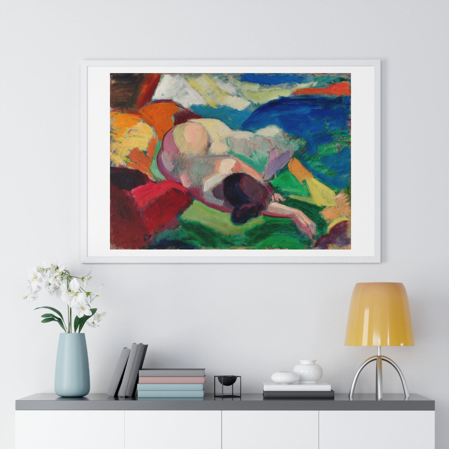 Naked Woman Posing Sensually 'Nude' (1915–1916) by Carl Newman, from the Original, Framed Art Print