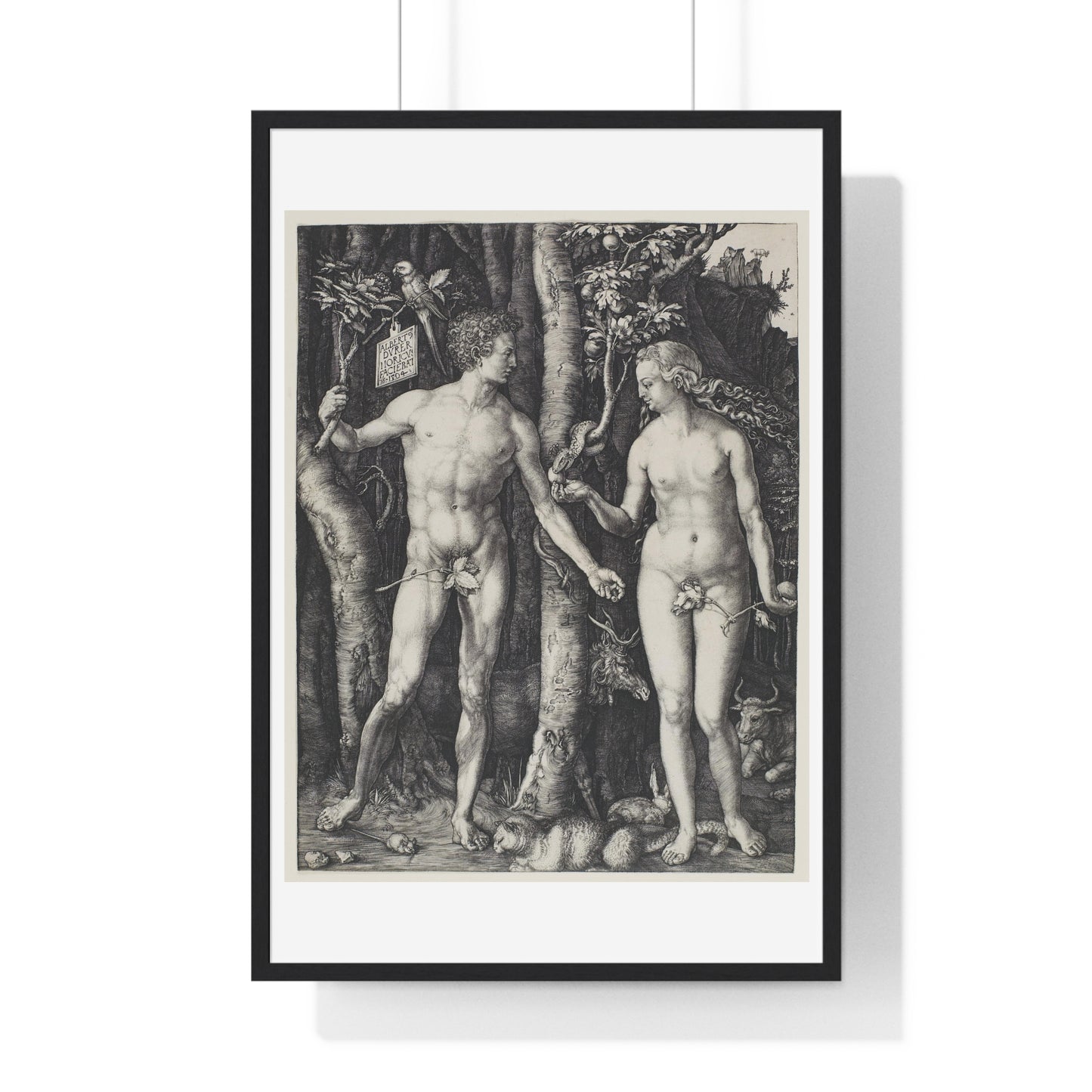 Adam and Eve (1504) by Albrecht Dürer from the Original, Framed Art Print