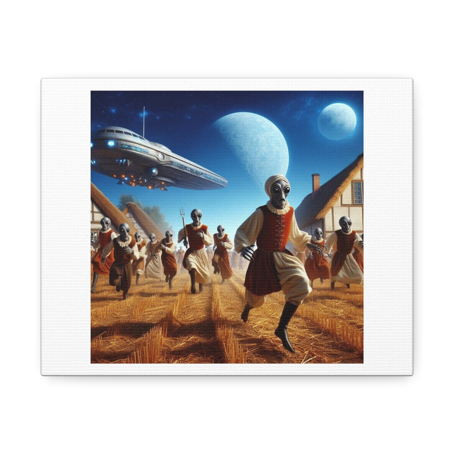 King Richard, the Aliens and the Peasants Revolt 'Designed by AI' Print on Canvas