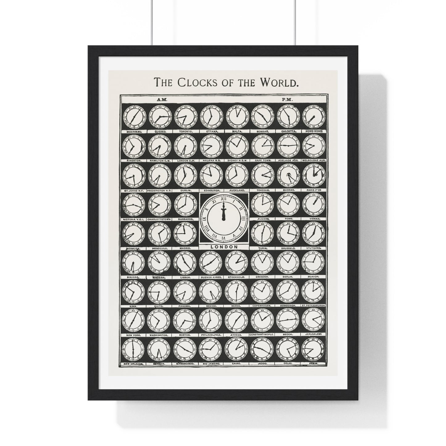 The Clocks of the World (1910) Vintage Illustration, from the Original, Framed Art Print