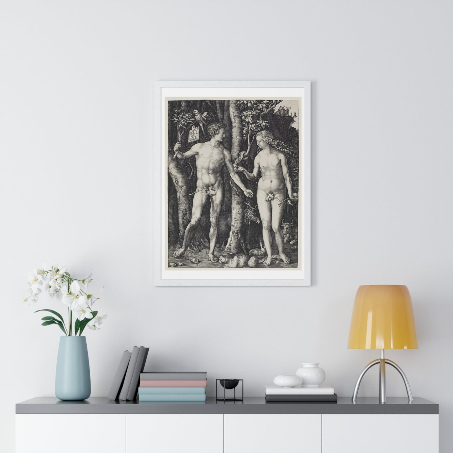 Adam and Eve (1504) by Albrecht Dürer from the Original, Framed Art Print