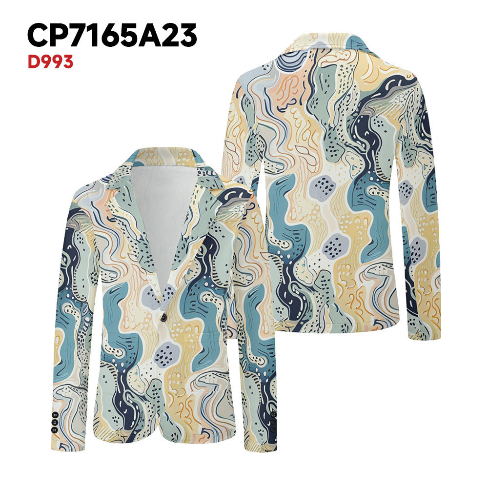 Vibrant Pattern Printed Men's Tuxedo, Suit Jacket, Plus Sizes