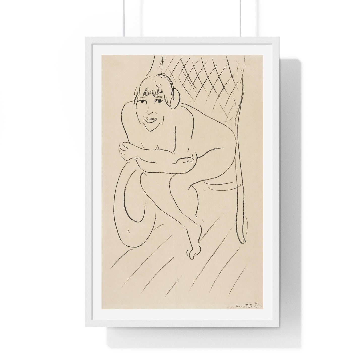 Nude Seated in a Rocking Chair (1914) by Henri Matisse from the Original, Framed Art Print