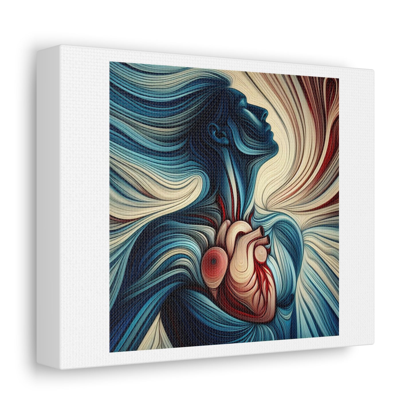 Your Heart is the Most Beautiful Thing About You 'Designed by AI' Art Print on Canvas